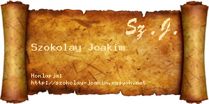 Szokolay Joakim névjegykártya